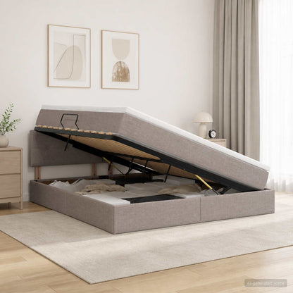 Letto con contenitore LED e materasso Tortora 160 x 200 cm