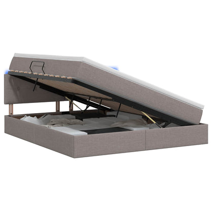 Letto con contenitore LED e materasso Tortora 180 x 200 cm