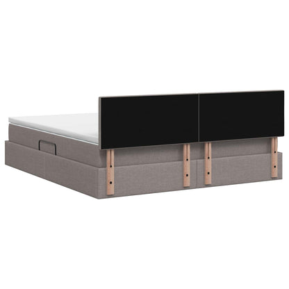 Letto con contenitore LED e materasso Tortora 180 x 200 cm
