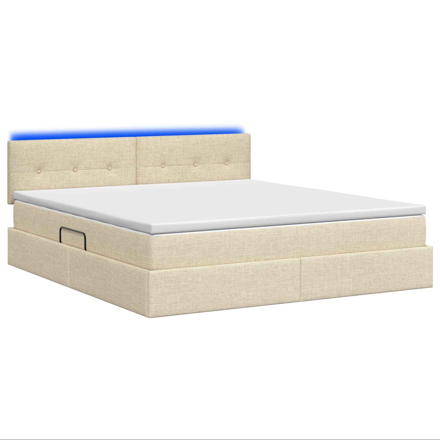 Letto con contenitore LED e materasso Crema 180 x 200 cm