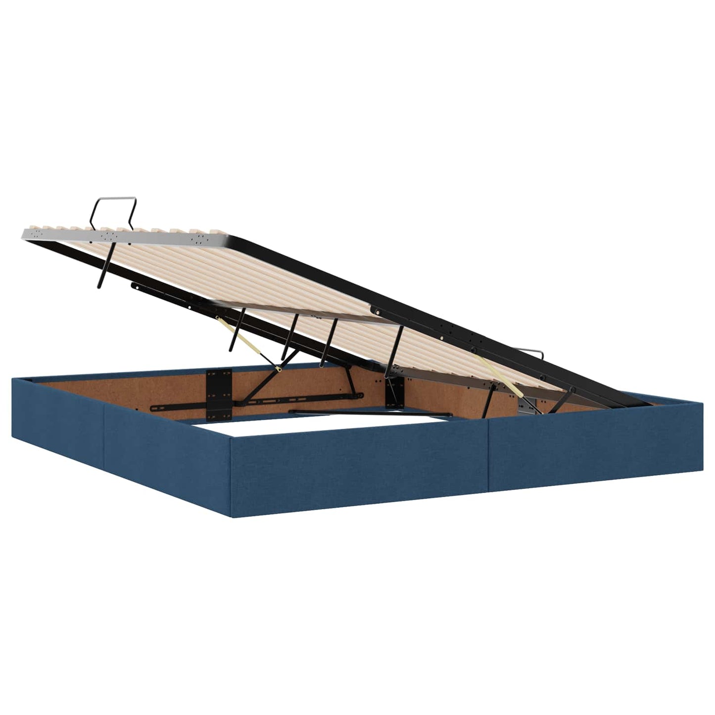 Letto con contenitore LED e materasso Blu 200 x 200 cm Tessuto