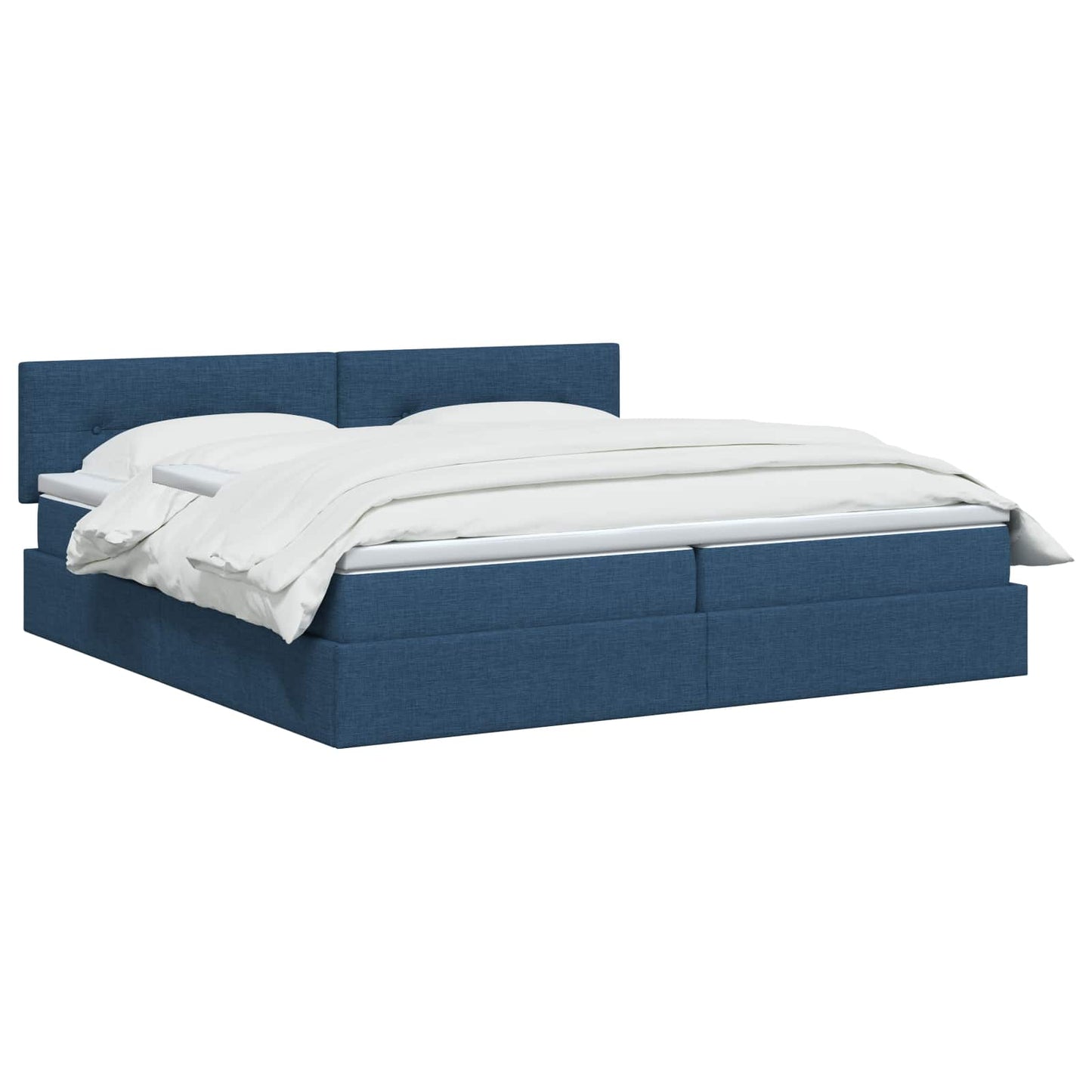 Letto con contenitore LED e materasso Blu 200 x 200 cm Tessuto