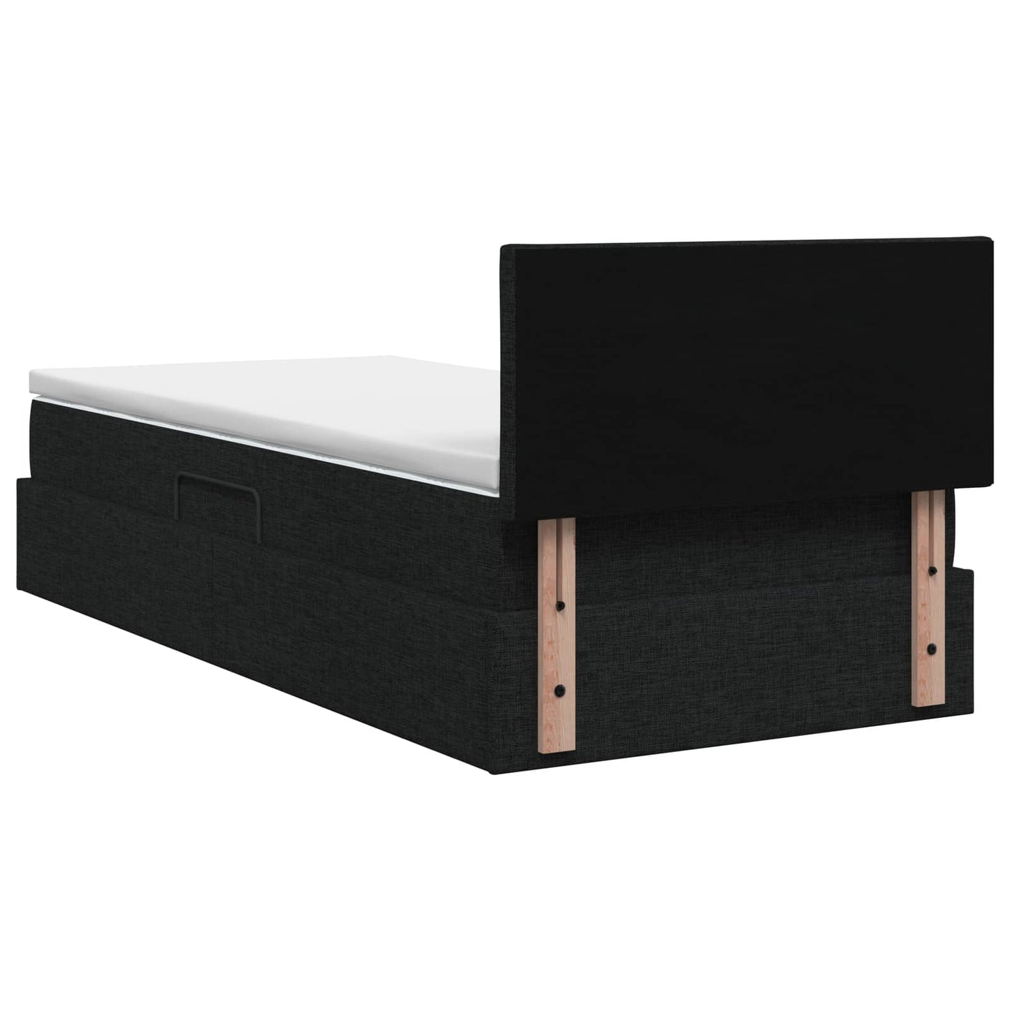 Letto con contenitore LED e materasso Nero 90 x 190 cm Tessuto
