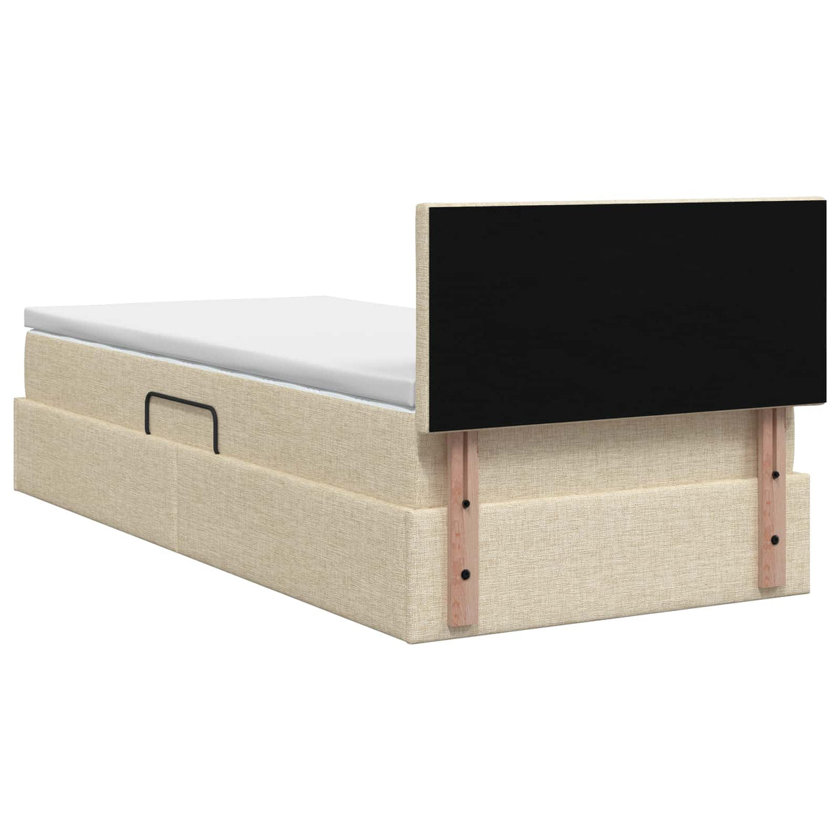 Letto con contenitore LED e materasso Crema 90 x 190 cm Tessuto | homemem39