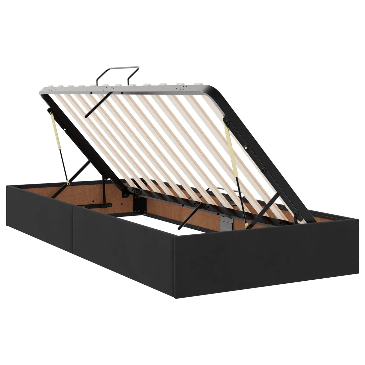 Letto con contenitore LED e materasso Nero 100 x 200 cm Velluto