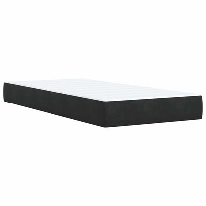 Letto con contenitore LED e materasso Nero 100 x 200 cm Velluto