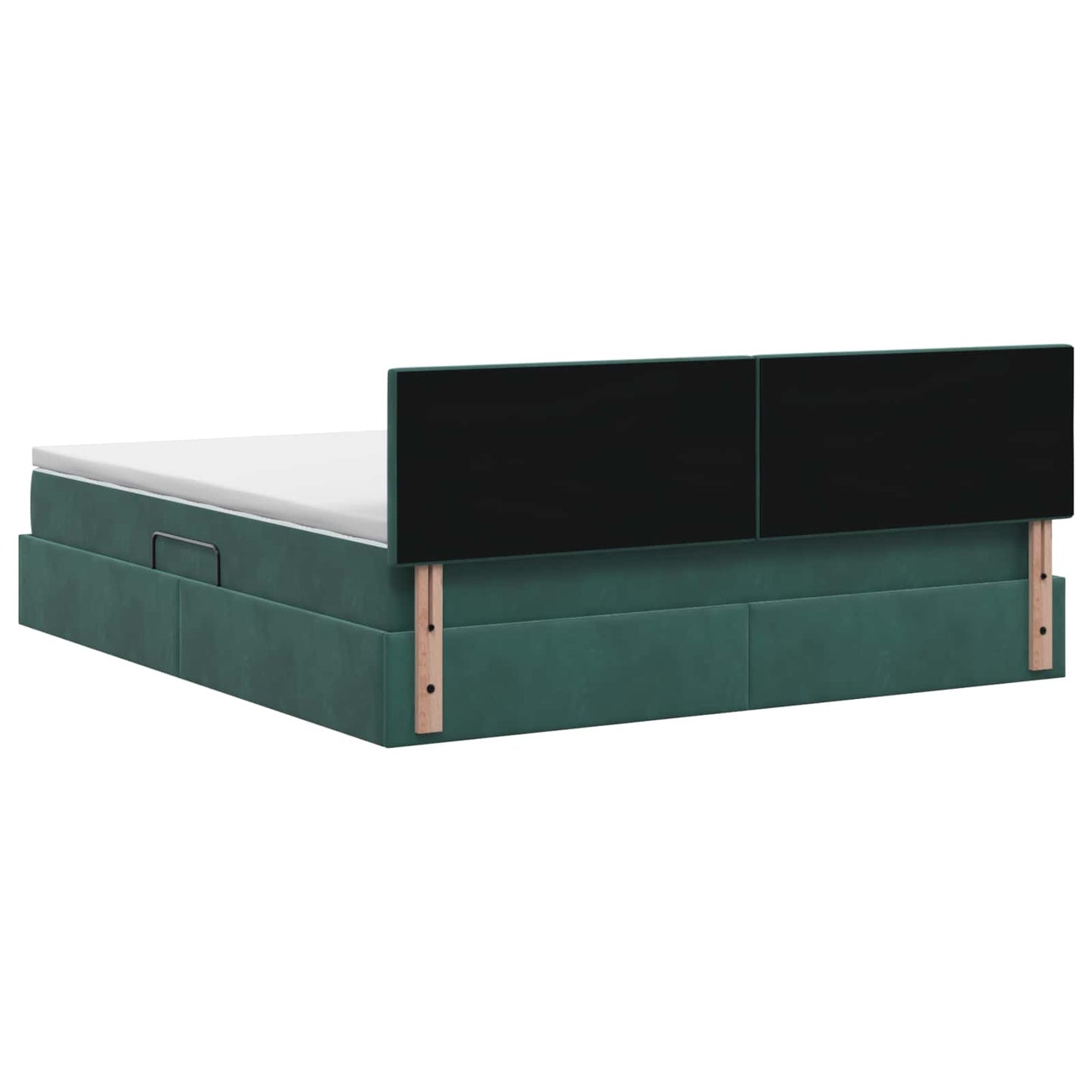 Letto con contenitore LED e materasso Verde Scuro 140 x 200 cm