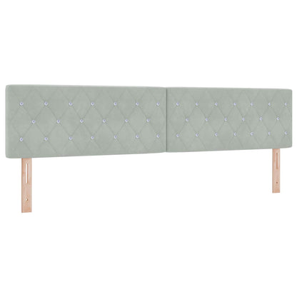 Letto con contenitore LED e materasso Grigio Chiaro