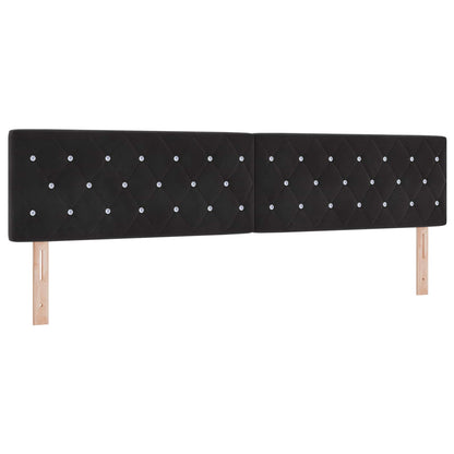 Letto con contenitore LED e materasso Nero 200 x 200 cm Velluto | homemem39