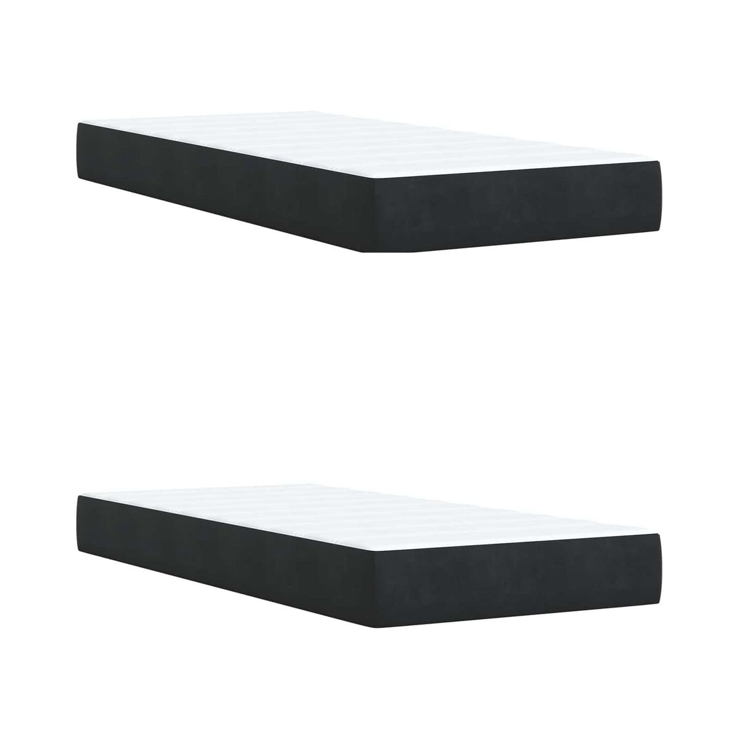Letto con contenitore LED e materasso Nero 200 x 200 cm Velluto | homemem39