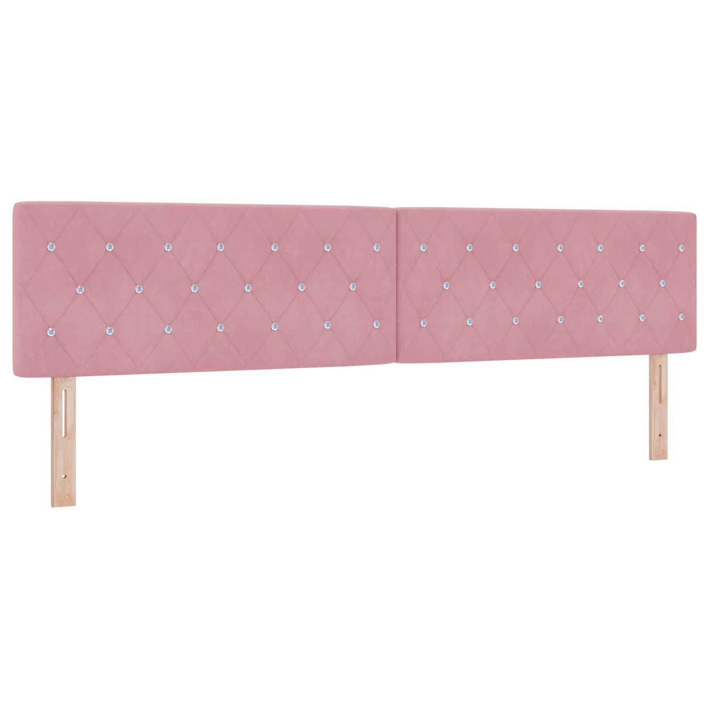 Letto con contenitore LED e materasso Rosa 200 x 200 cm Velluto