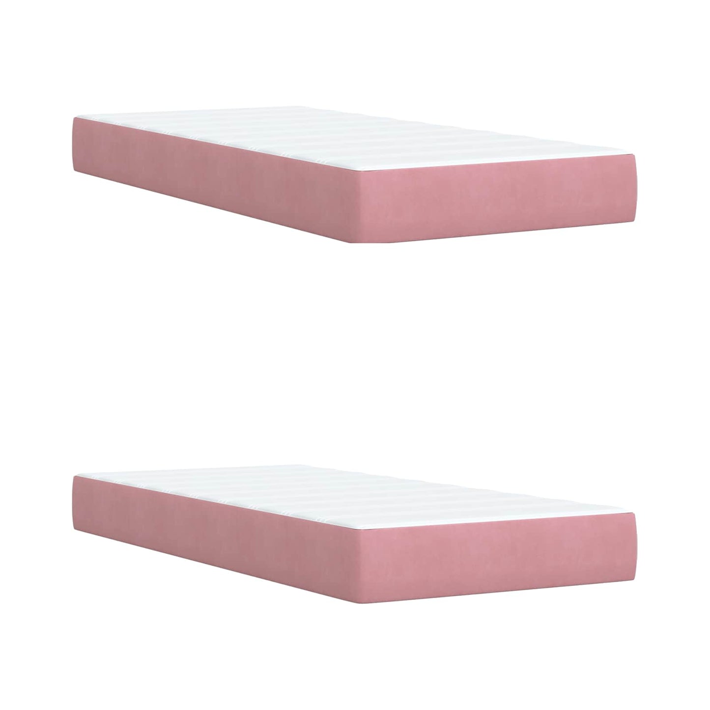 Letto con contenitore LED e materasso Rosa 200 x 200 cm Velluto