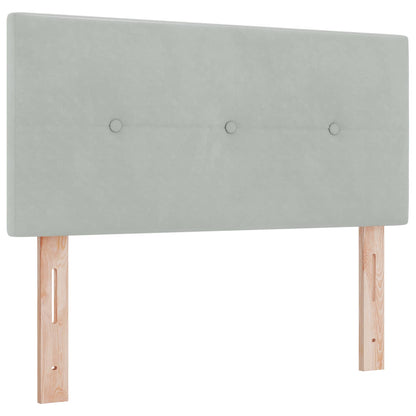 Letto con contenitore LED e materasso Grigio Chiaro 90 x 190 cm