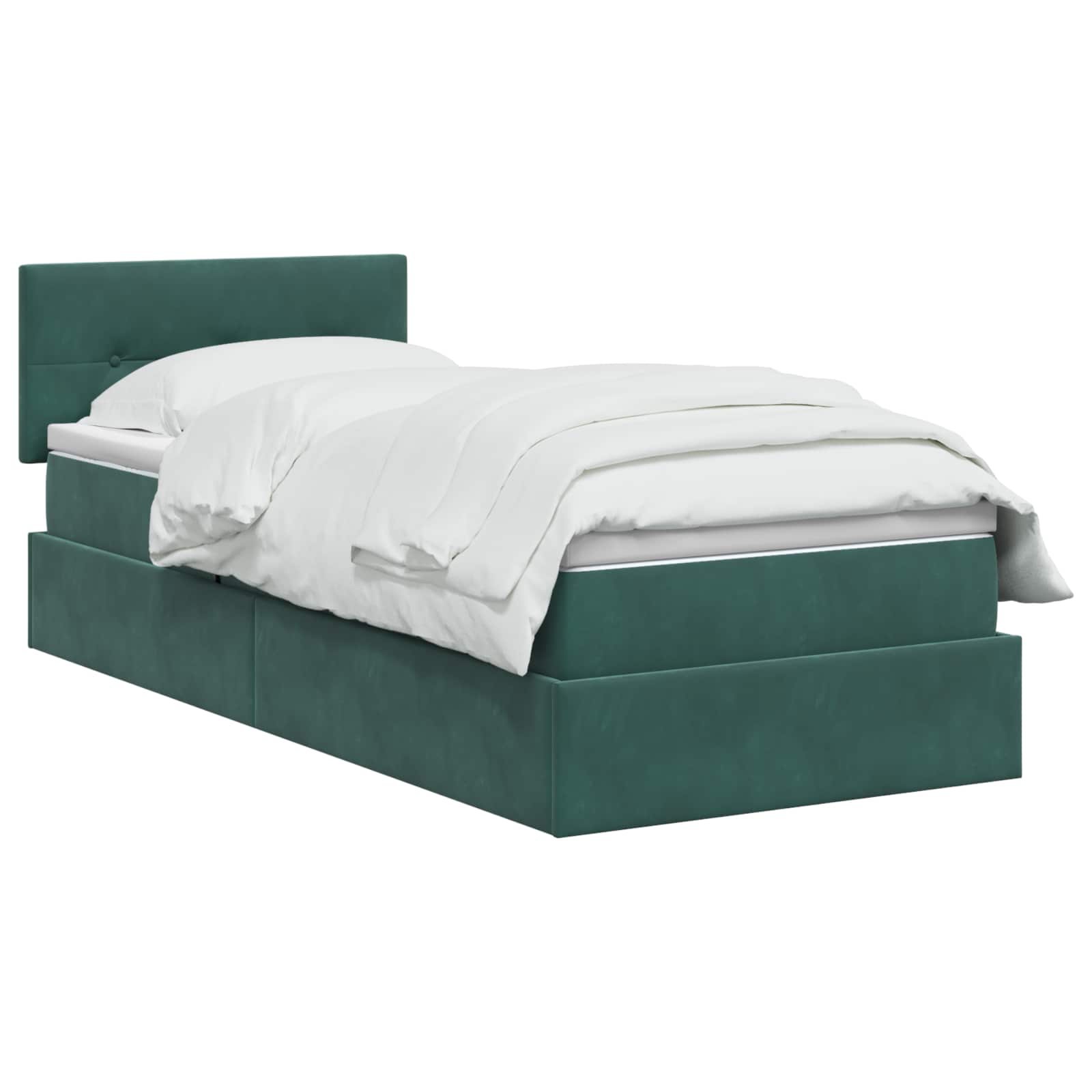 Letto con contenitore LED e materasso Verde Scuro 100 x 200 cm | homemem39
