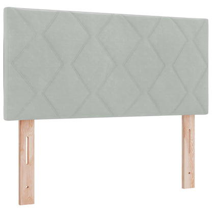 Letto con contenitore LED e materasso Grigio Chiaro 90 x 190 cm