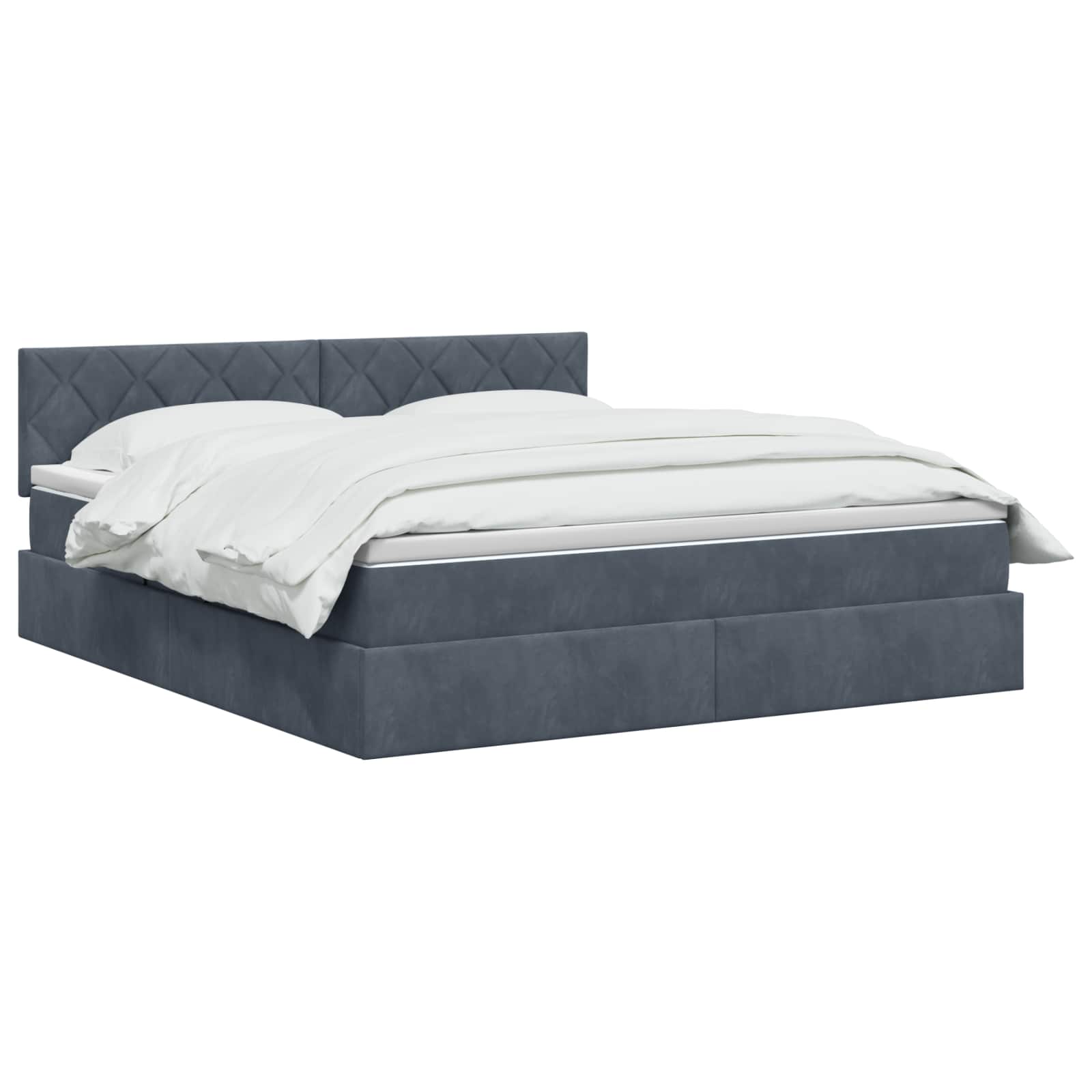 Letto con contenitore LED e materasso Grigio Scuro 140 x 200 cm | homemem39