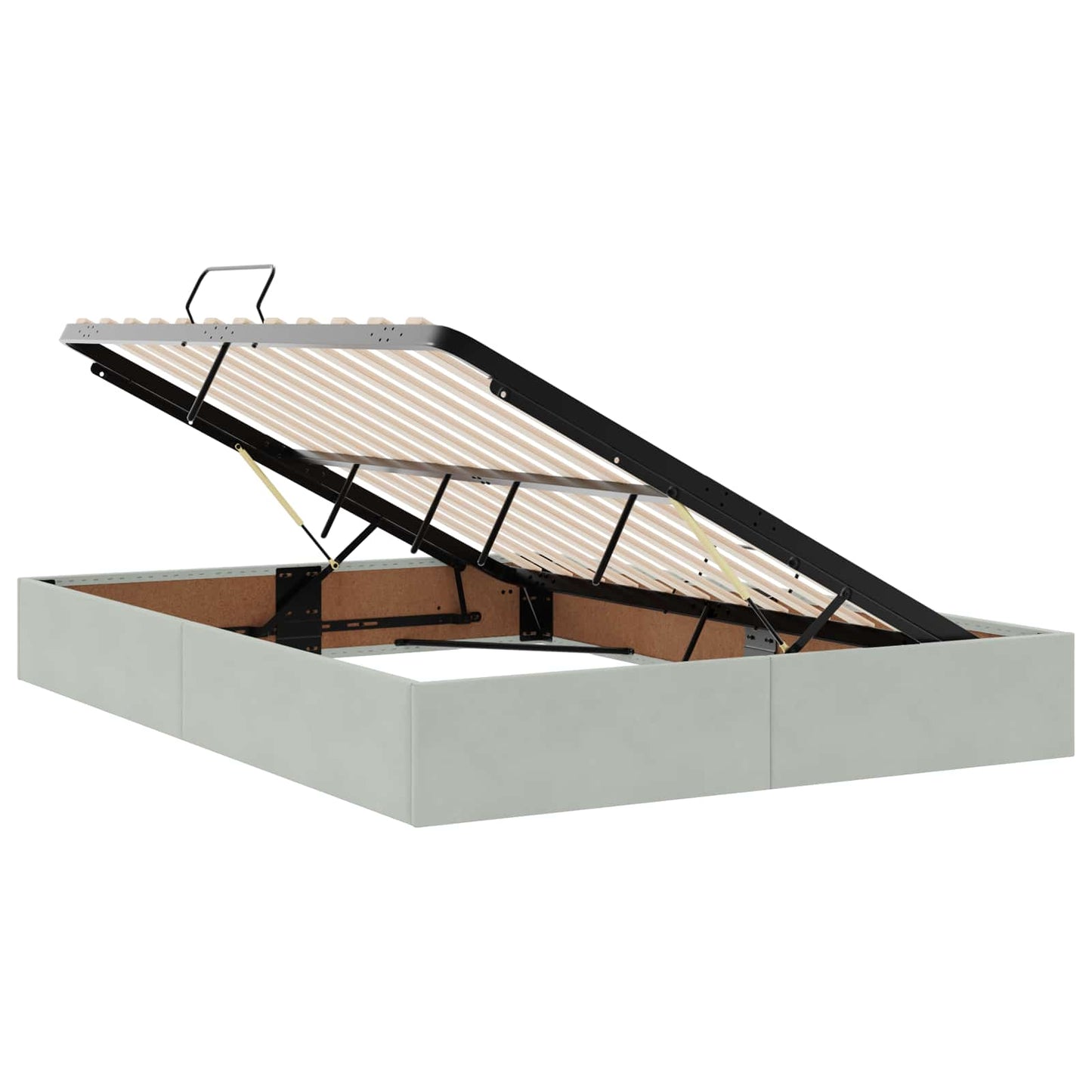 Letto con contenitore LED e materasso Grigio Chiaro | homemem39
