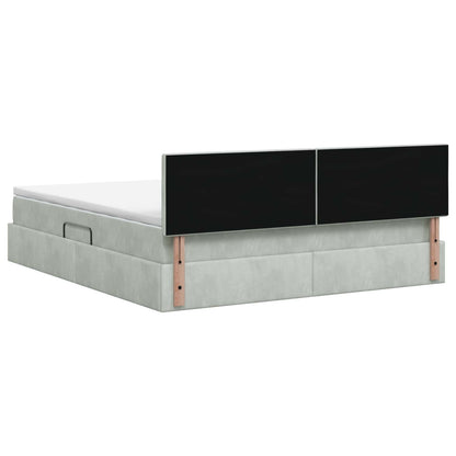 Letto con contenitore LED e materasso Grigio Chiaro | homemem39