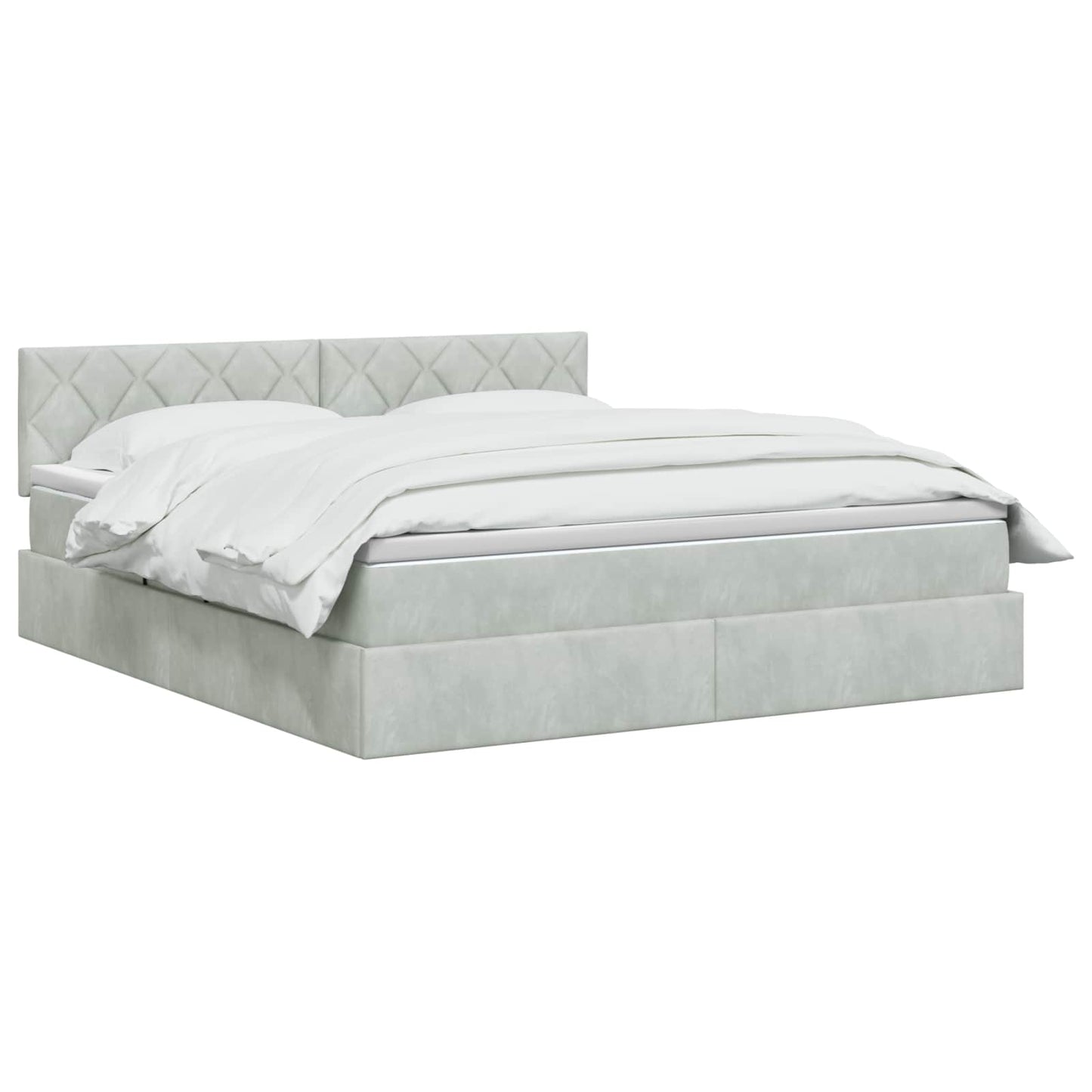 Letto con contenitore LED e materasso Grigio Chiaro | homemem39