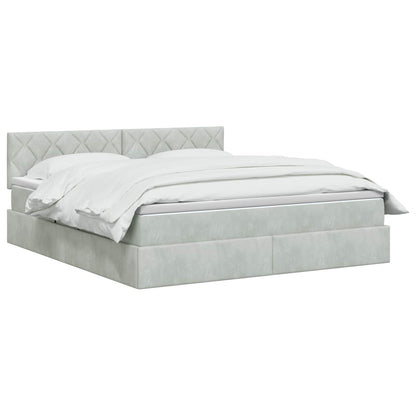 Letto con contenitore LED e materasso Grigio Chiaro | homemem39