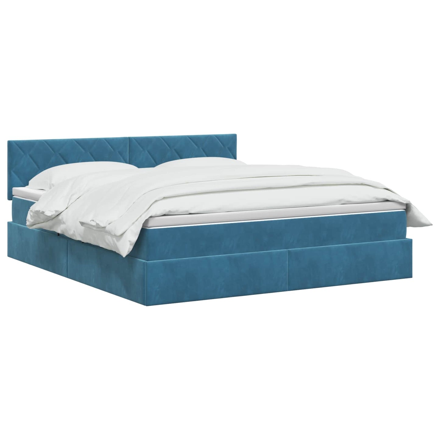 Letto con contenitore LED e materasso Blu Scuro 180 x 200 cm