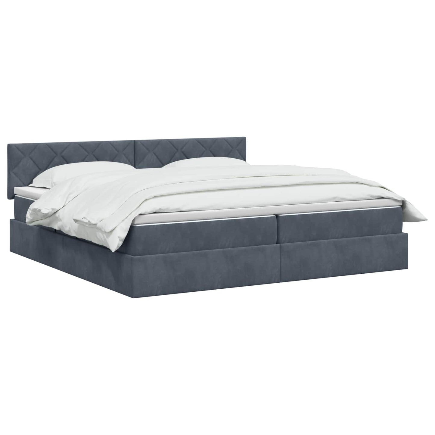 Letto con contenitore LED e materasso Grigio Scuro 200 x 200 cm | homemem39
