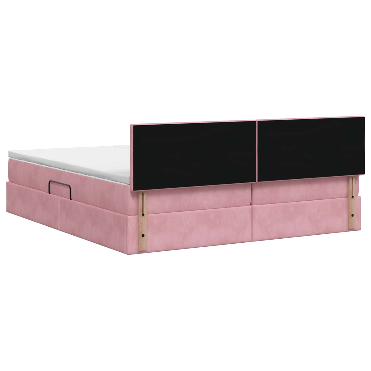 Letto con contenitore LED e materasso Rosa 200 x 200 cm Velluto