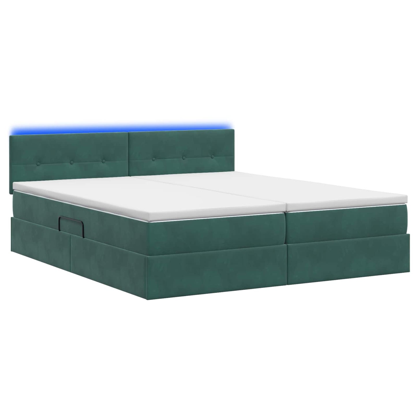 Letto con contenitore LED e materasso Verde Scuro 180 x 200 cm