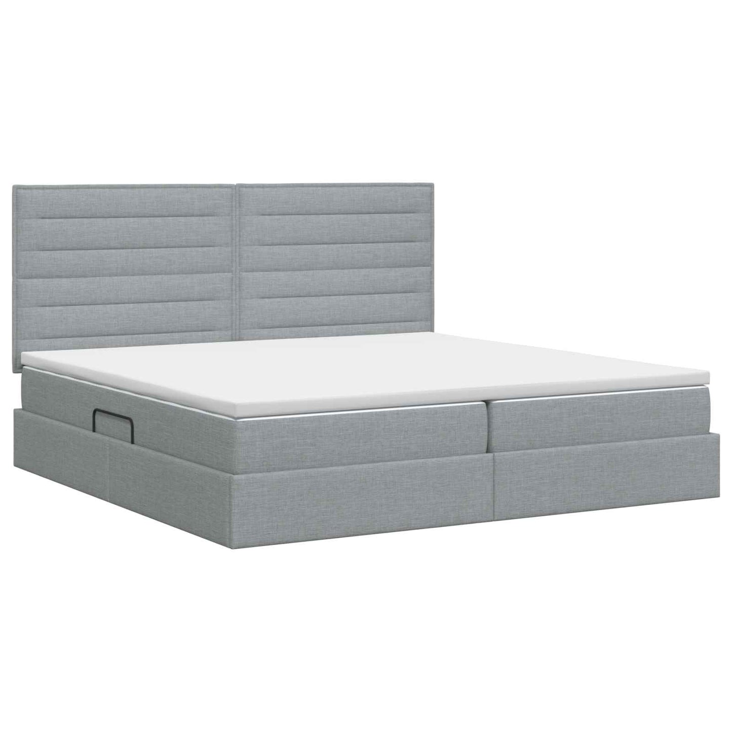 Letto con contenitore e materasso Grigio Chiaro 200 x 200 cm