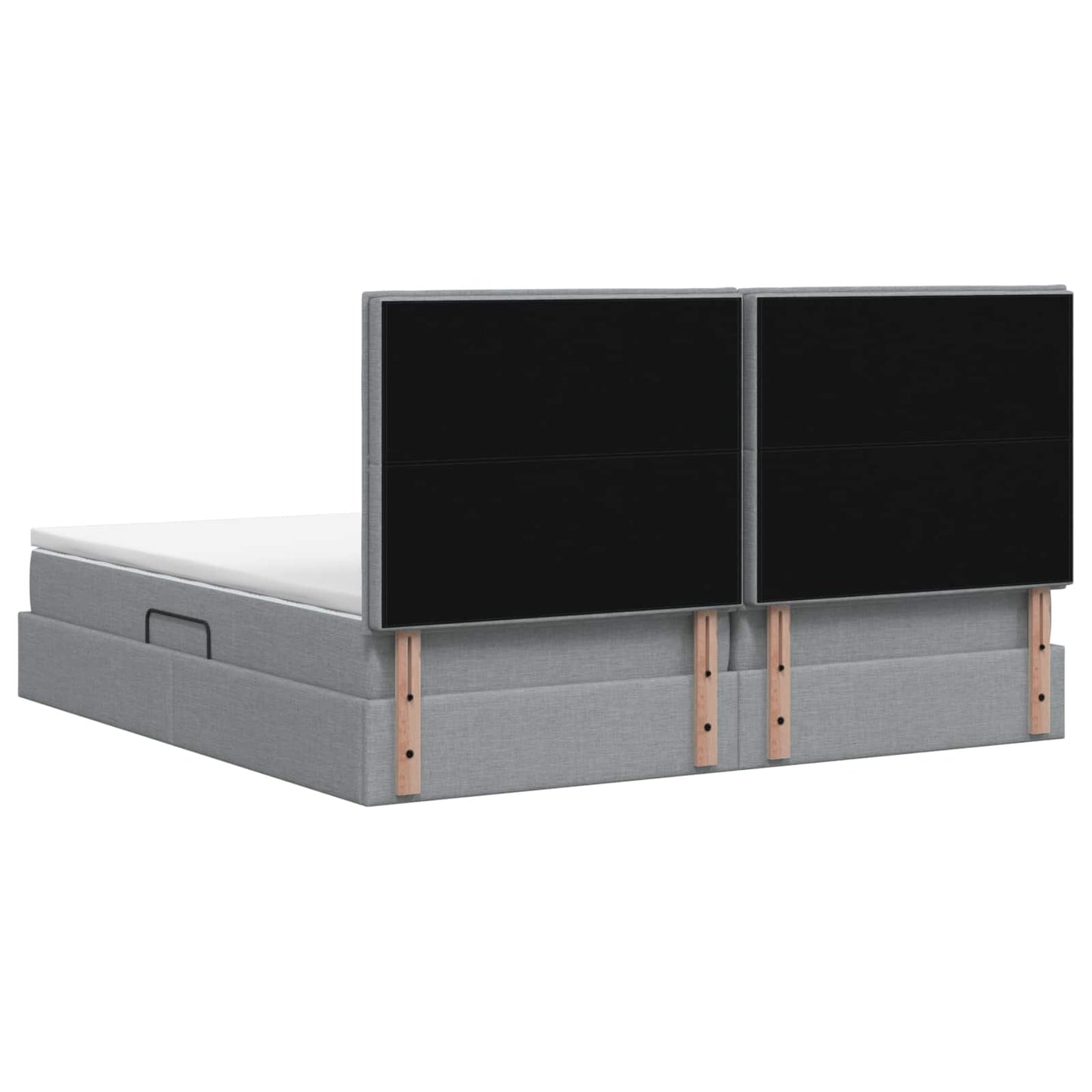 Letto con contenitore e materasso Grigio Chiaro 200 x 200 cm