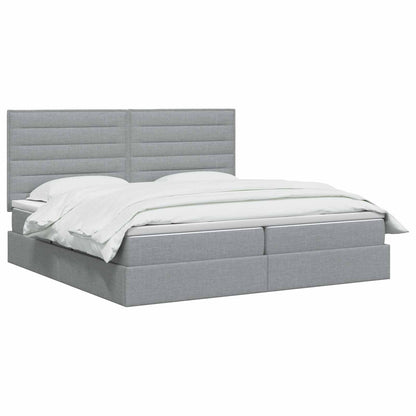 Letto con contenitore e materasso Grigio Chiaro 200 x 200 cm