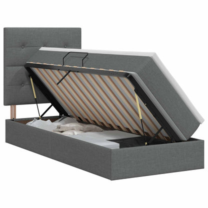 Letto con contenitore e materasso Grigio Scuro 90 x 190 cm