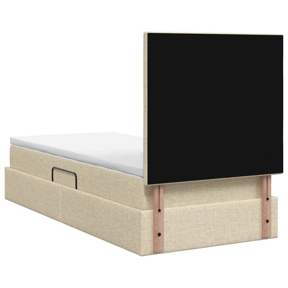 Letto con contenitore e materasso Crema 90 x 190 cm Tessuto | homemem39