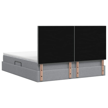 Letto con contenitore e materasso Grigio Chiaro 180 x 200 cm
