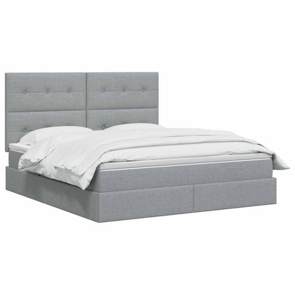 Letto con contenitore e materasso Grigio Chiaro 180 x 200 cm