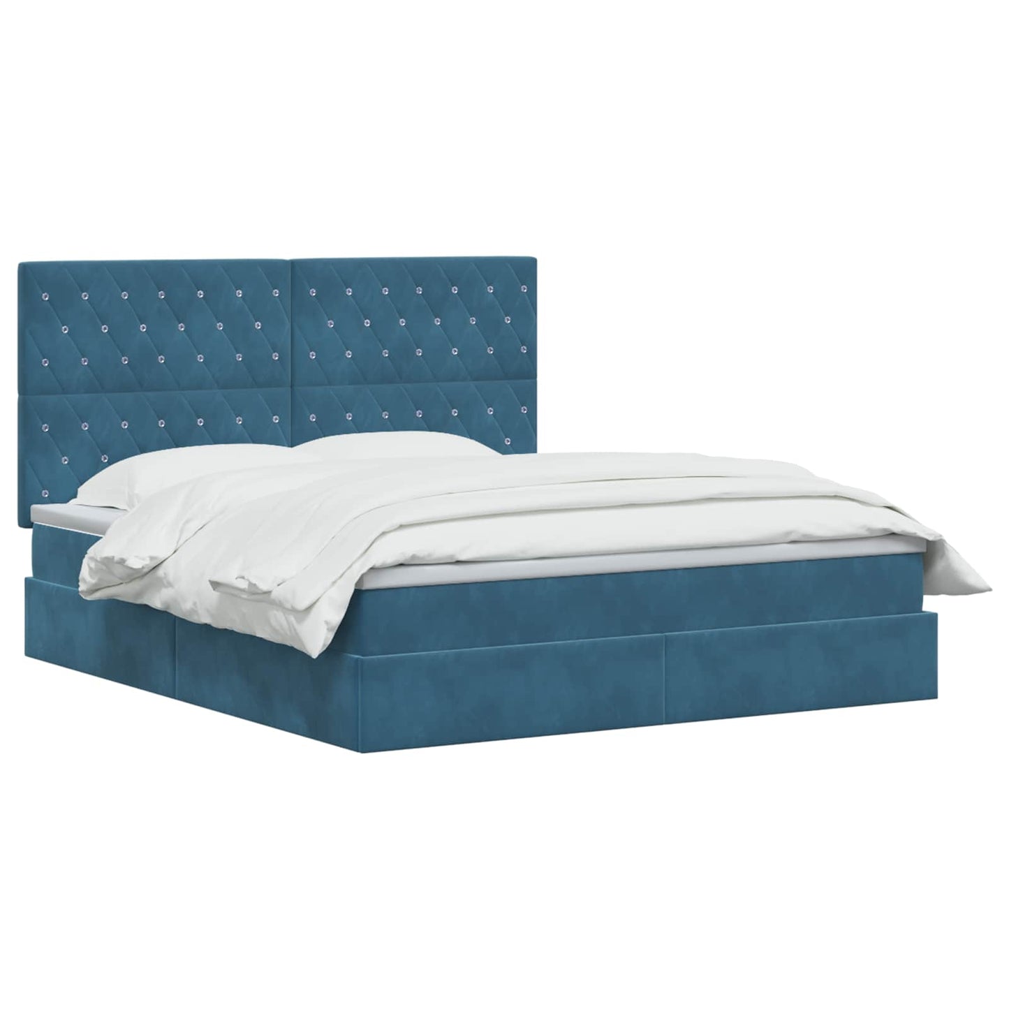 Letto con contenitore e materasso Blu Scuro 140 x 200 cm | homemem39