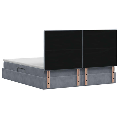 Letto con contenitore e materasso Grigio Scuro 160 x 200 cm | homemem39