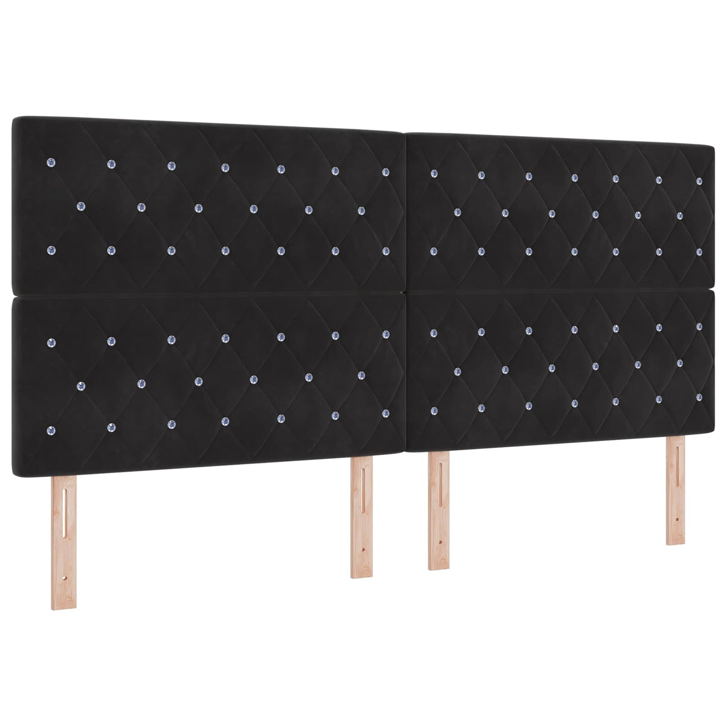 Letto con contenitore e materasso Nero 200 x 200 cm Velluto