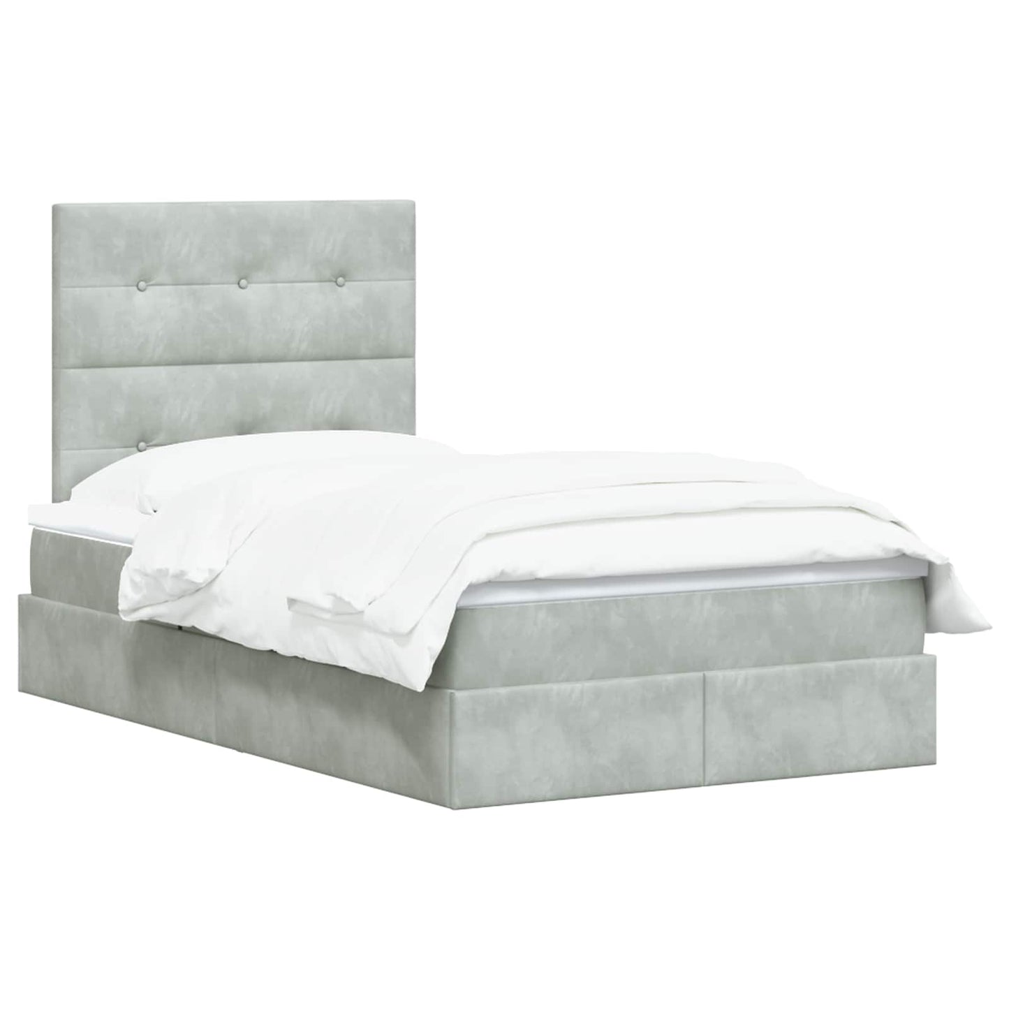 Letto con contenitore e materasso Grigio Chiaro 120 x 200 cm | homemem39