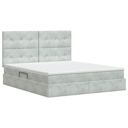 Letto con contenitore e materasso Grigio Chiaro 140 x 200 cm | homemem39