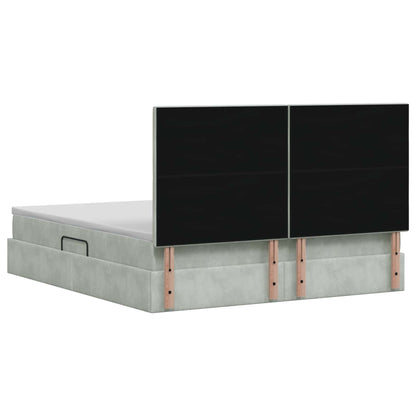 Letto con contenitore e materasso Grigio Chiaro 140 x 200 cm | homemem39