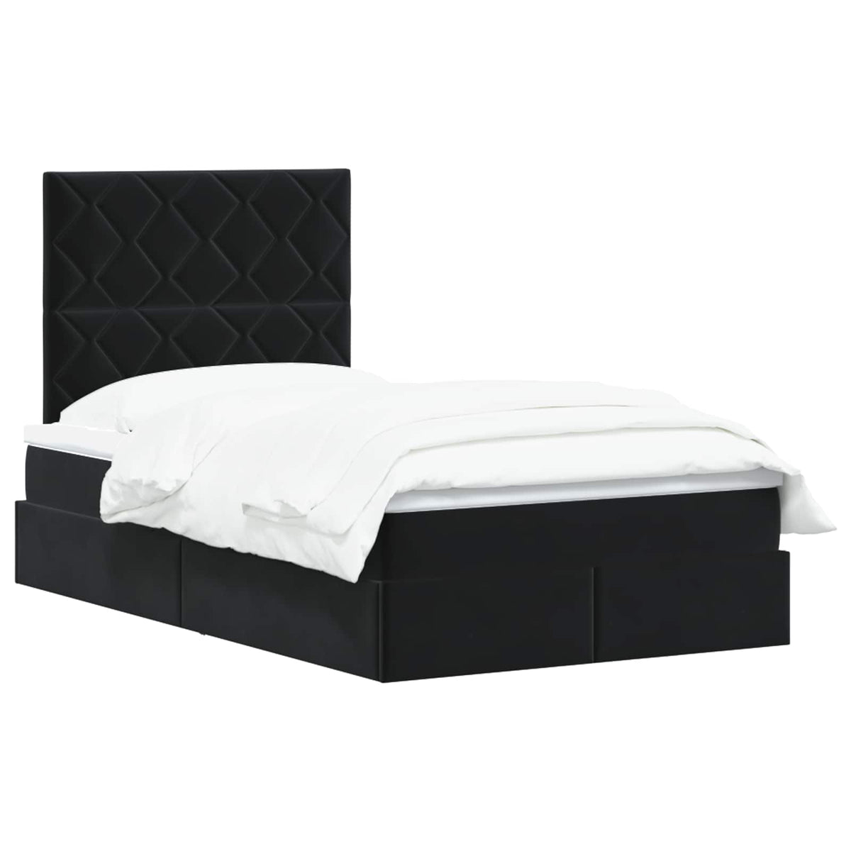 Letto con contenitore e materasso Nero 120 x 200 cm Velluto | homemem39
