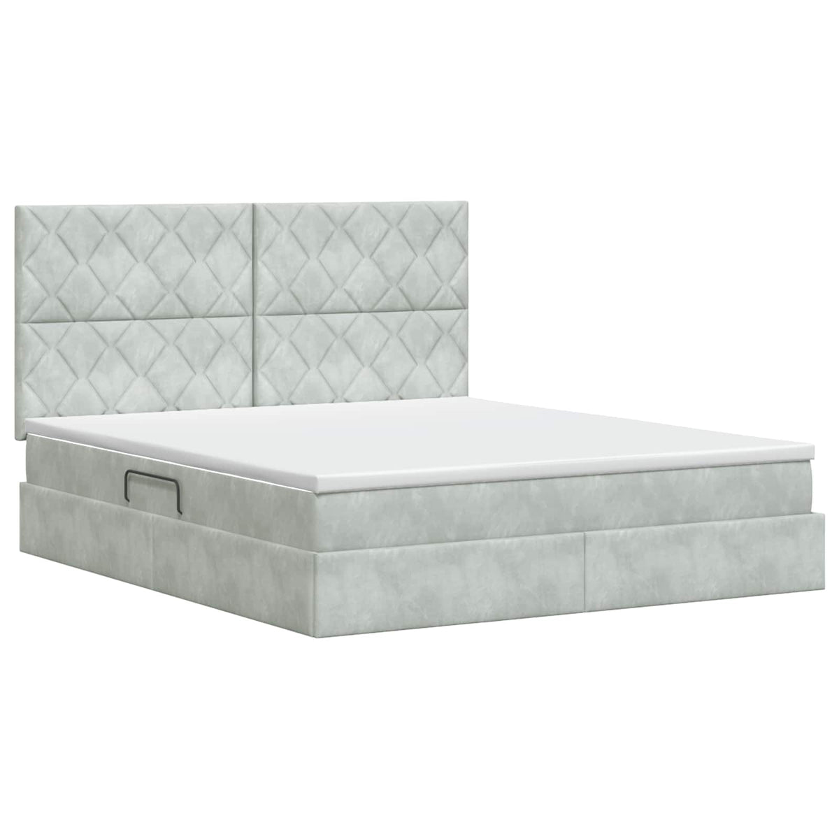 Letto con contenitore e materasso Grigio Chiaro 140 x 200 cm | homemem39