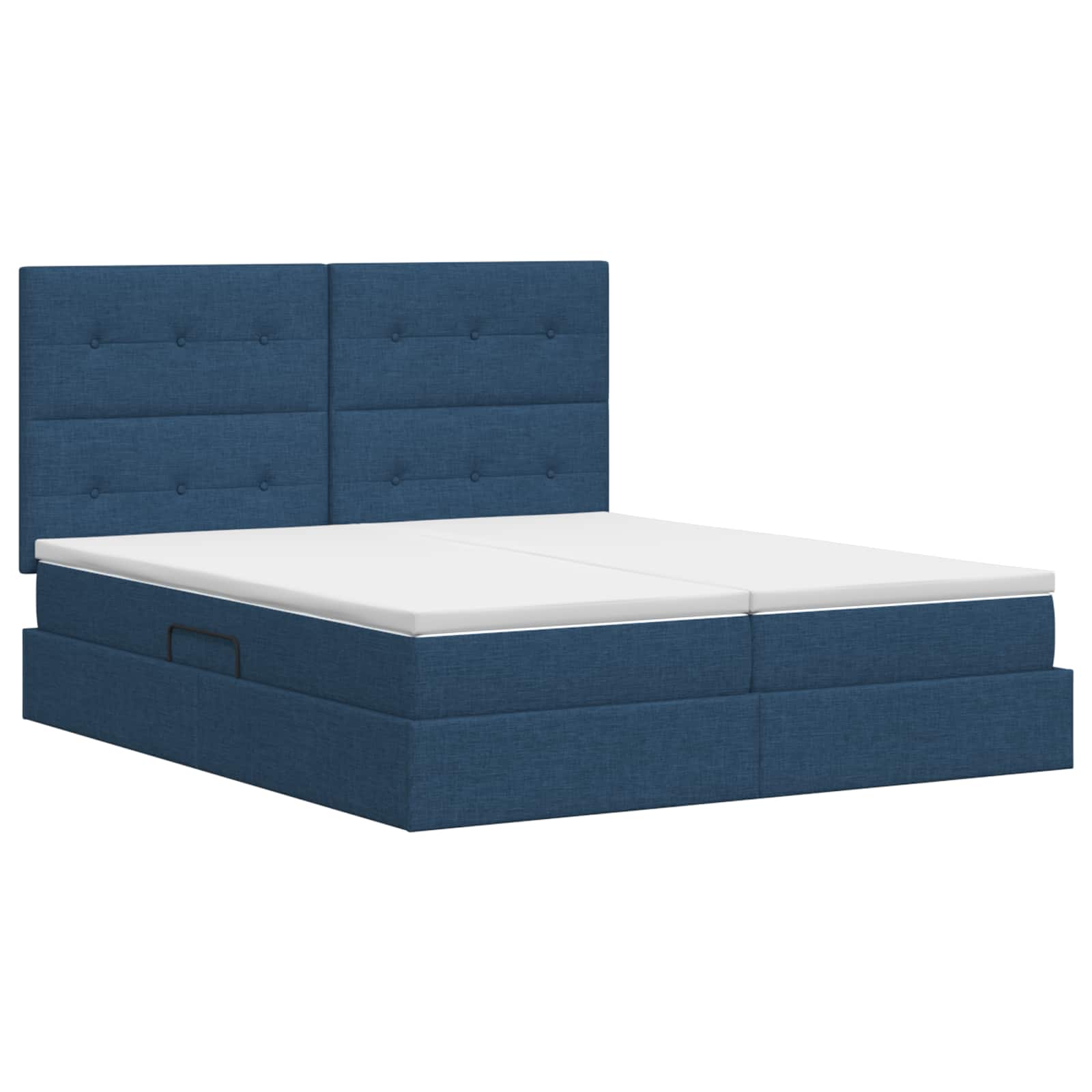 Letto con Contenitore con testiera Blu 200 x 200 cm Tessuto | homemem39