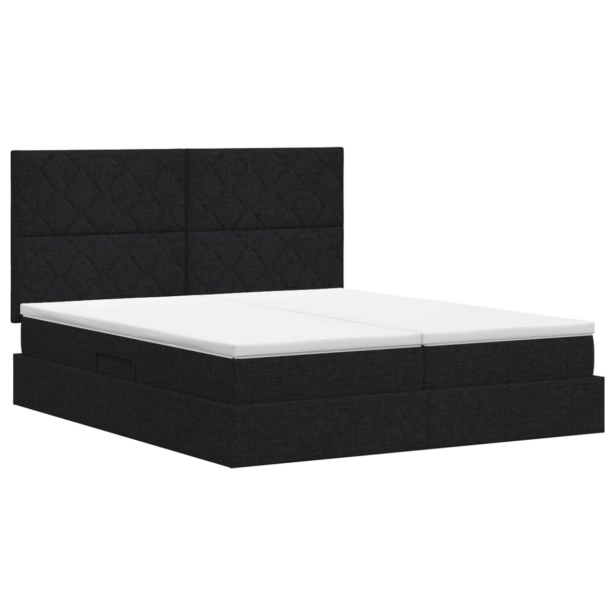 Letto con Contenitore con testiera Nero 180 x 200 cm Tessuto | homemem39