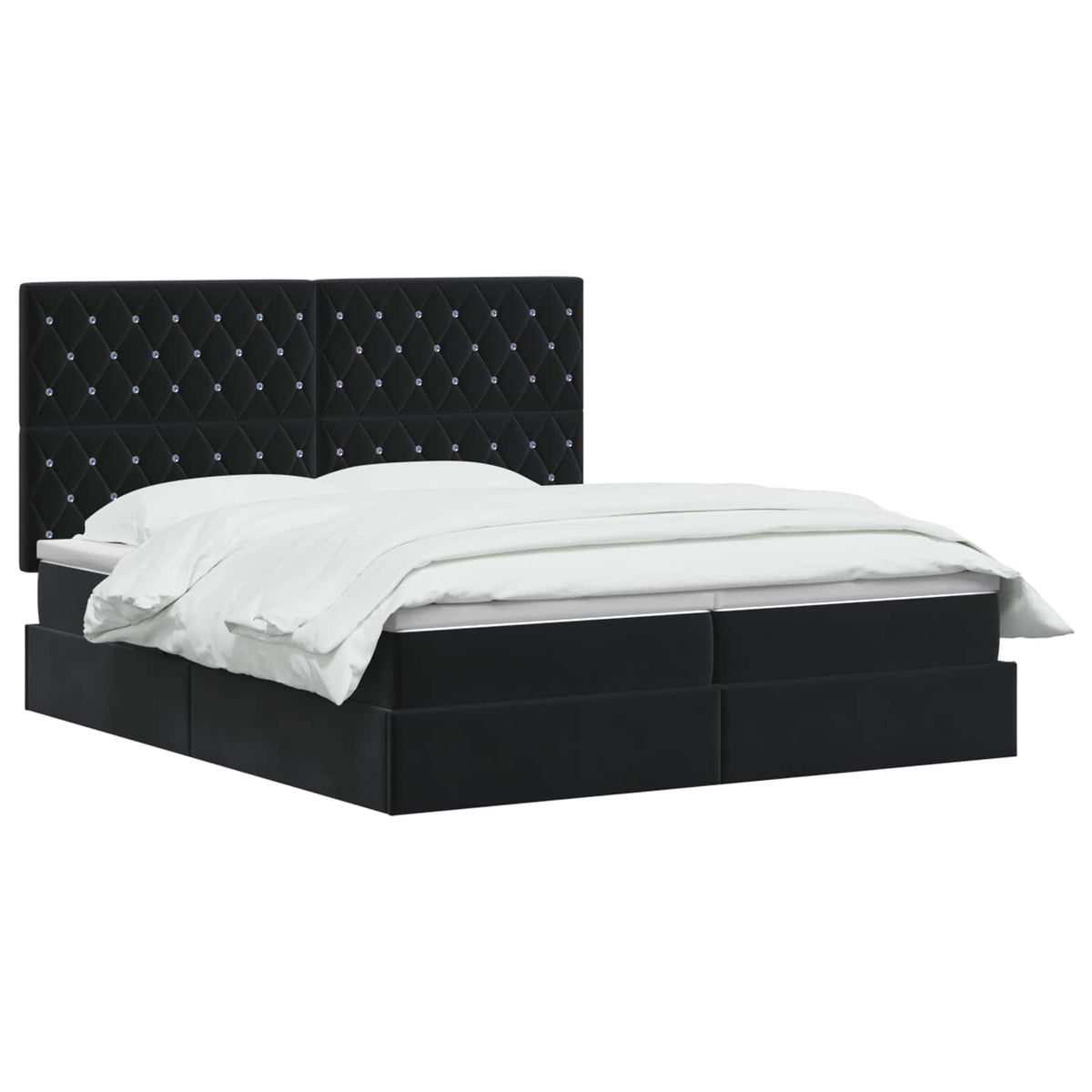 Letto con Contenitore con testiera Nero 180 x 200 cm Velluto | homemem39