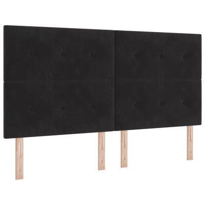 Letto con Contenitore con testiera Nero 180 x 200 cm Velluto | homemem39
