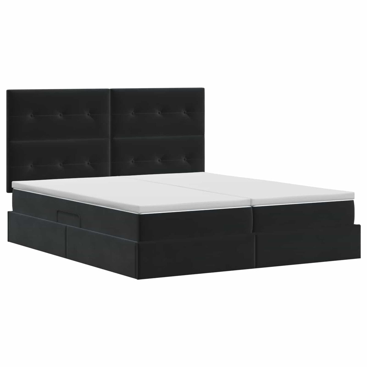 Letto con Contenitore con testiera Nero 180 x 200 cm Velluto | homemem39