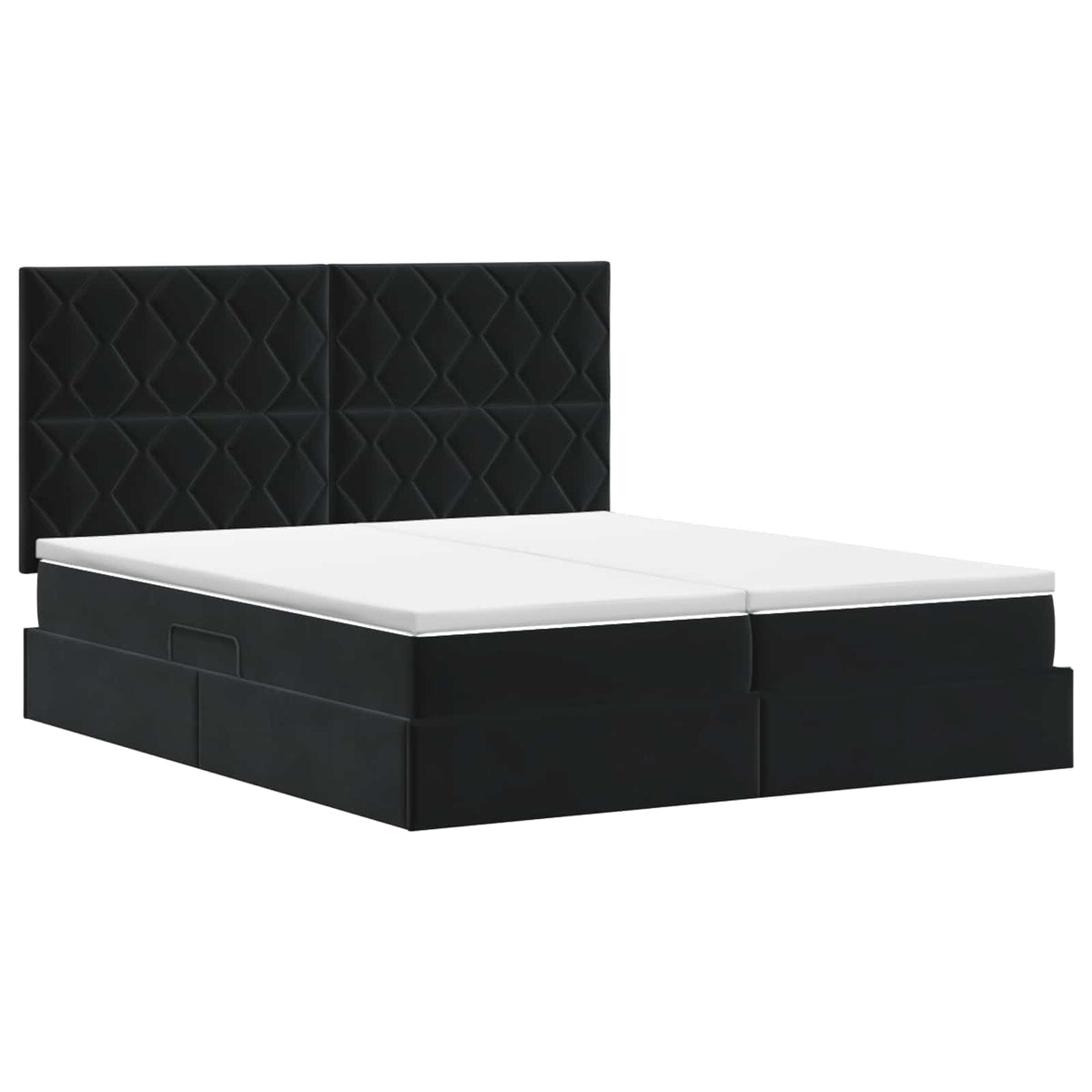 Letto con Contenitore con testiera Nero 180 x 200 cm Velluto | homemem39