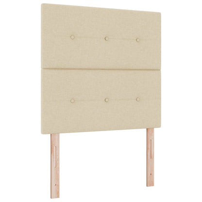 Letto con contenitore LED e materasso Crema 90 x 190 cm Tessuto